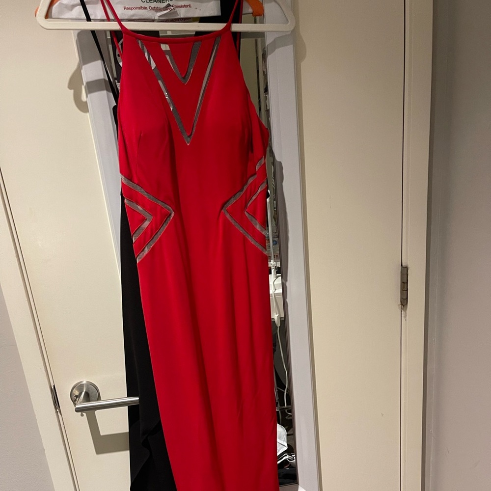 Aidan Mattox long red dress